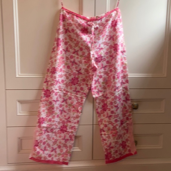COPY - Josie Natori Pajamas, size medium, Pink Floral top and bottom. Lightly W… - Picture 1 of 7